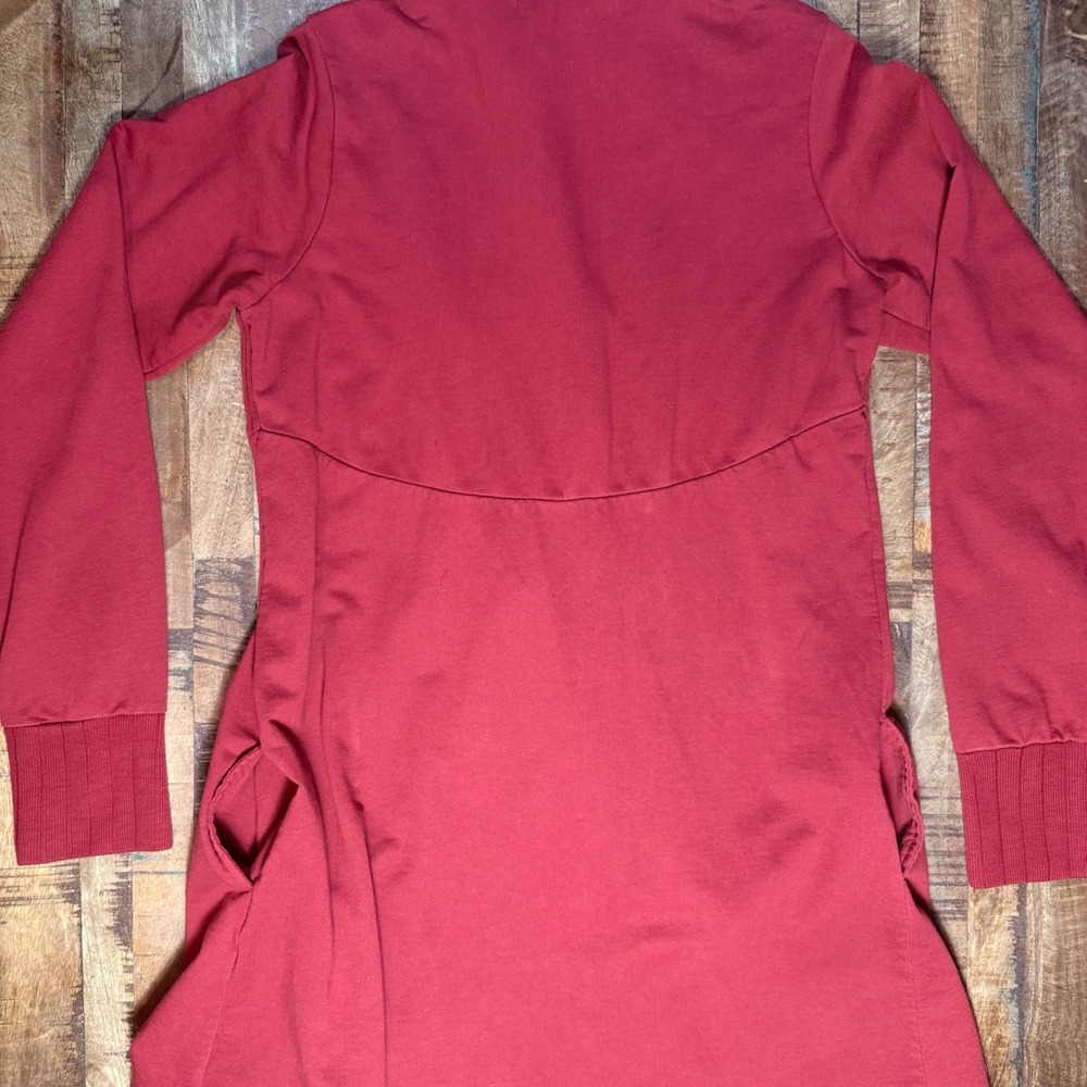 Lucky Brand Womens Red Cotton Toggle Cardigan Sweater Jacket Size M Ribbed Trim - Picture 6 of 6